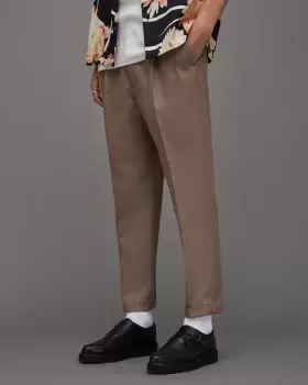 Image of AllSaints Tallis Slim Fit Cropped Tapered Trousers