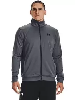 Image of Under Armour Training Sportstyle Tricot Jacket - Grey/Black, Grey/Black, Size S, Men