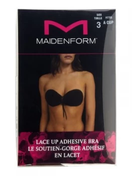 Image of Maidenform Accessories Lace up adhesive stick on bra Black