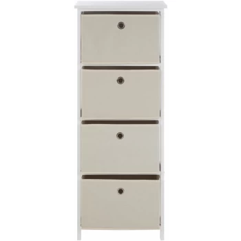 Image of Premier Housewares - Lindo 4 Natural Fabric Drawers Cabinet