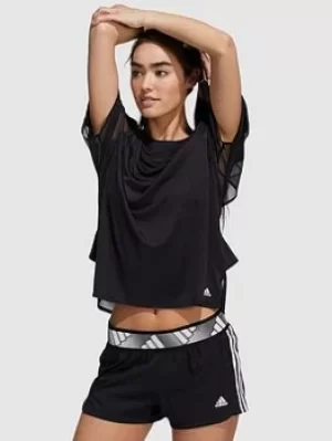 Image of Adidas Yoga Lux Training Tee, Black Size M Women