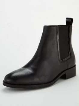 Image of OFFICE Acorn Contrast Elastic Ankle Boots - Black, Size 4, Women