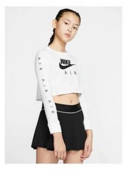 Image of Nike Girls Air Long Sleeve Top - White