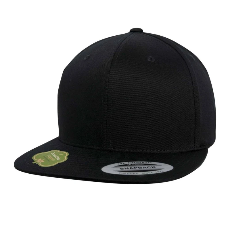 Image of Flexfit Mens Cotton Snapback Cap in Black Male One Size