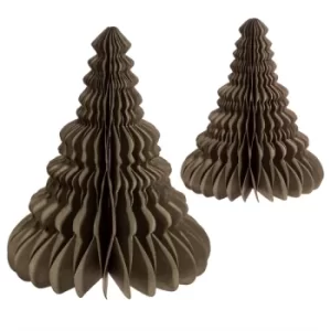 Image of Grey Honeycomb Tree Standing Decoration (Set Of 2)