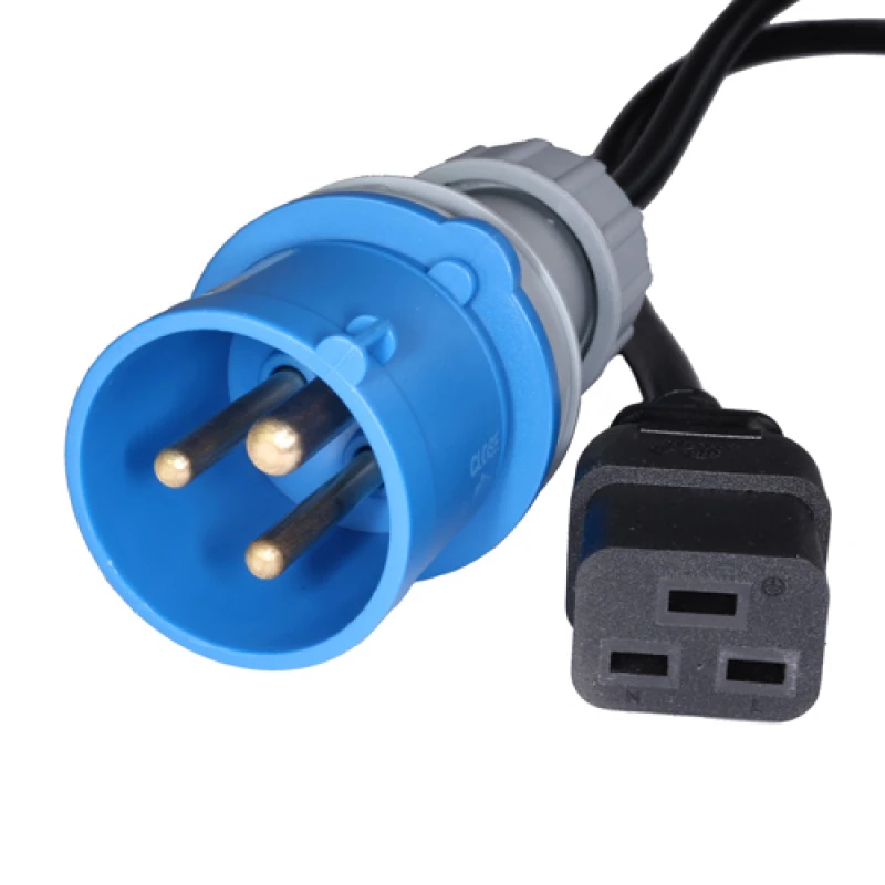 Image of Cablenet 2m 16Amp Commando - IEC-C19 Black PVC 1.5mm Power Leads