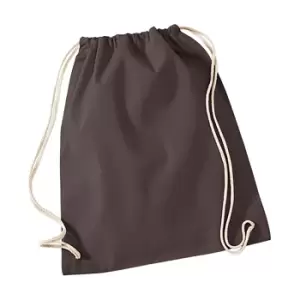 Image of Westford Mill Cotton Gymsac Bag - 12 Litres (One Size) (Chocolate)