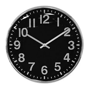 Image of Hometime Chrome Finish Wall Clock 33cm