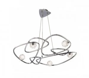 Image of Ceiling Pendant 5 Light G9, Polished Chrome