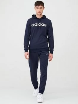 Image of Adidas Linear Logo Ovehead Hooded Tracksuit - Ink