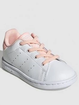 Image of adidas Originals Stan Smith Infant Trainers - White/Pink, Size 4