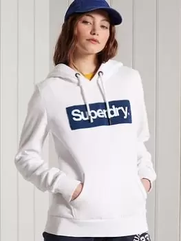 Image of Superdry Core Logo Workwear Hoodie - White, Size 10, Women