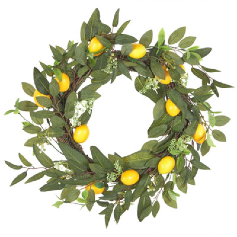 Image of Beliani Decorative Wreath Lenrun 50 Cm Green