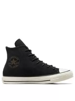 Image of Converse Chuck Taylor All Star Suede Hi, Black, Size 3, Women
