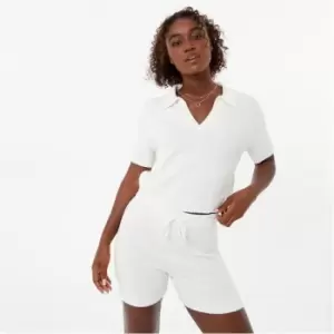 Image of Jack Wills Boucle Polo Top - White