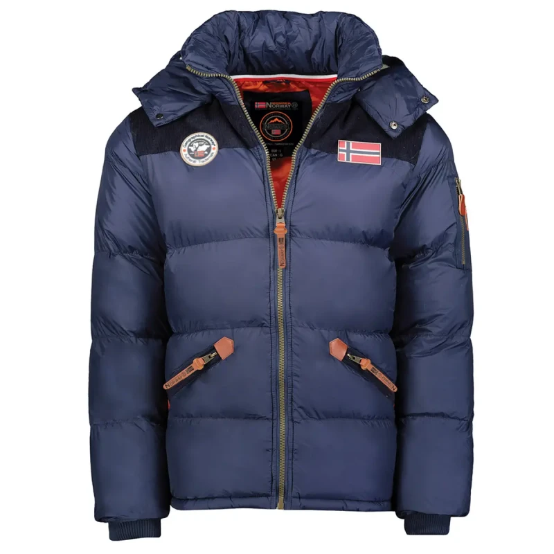 Image of Quilted hooded parka Geographical Norway Celian Bleu Male XL