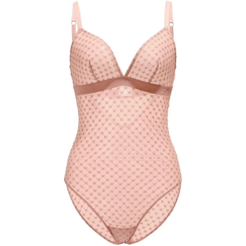 Image of Wolford Triangle Bodysuit Womens Pink female 8 (XS)