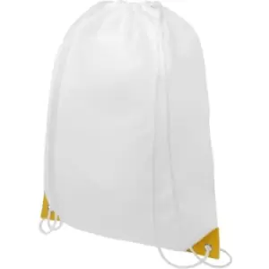 Image of Oriole Contrast Drawstring Bag (One Size) (White/Yellow) - Bullet