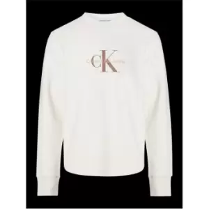 Image of Calvin Klein Jeans Archival Monologo Waffle Ls Tee - Neutral