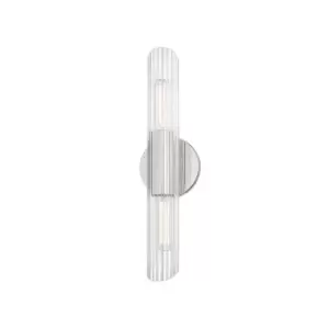 Image of Cecily 2 Light Small Wall Sconce Polished Nickel, Glass
