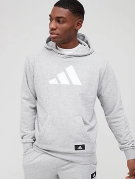 Image of adidas Future Icons Sports Sweatshirt Hoodie - Medium Grey Heather, Size S, Men