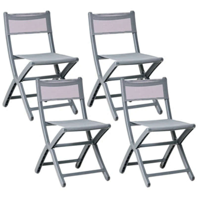 Image of Beliani Set Of 4 Garden Chairs Talca Dark Grey