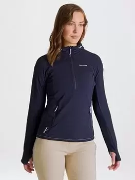 Image of Craghoppers Dynamic Hooded Half Zip Fleece Jacket - Navy, Size 8, Women