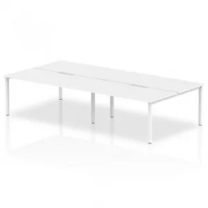 Image of Trexus Bench Desk 4 Person Back to Back Configuration White Leg