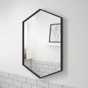Image of Hexagon Black Bathroom Mirror - 500 x 750mm - Hexa
