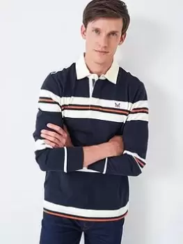 Image of Crew Clothing Forepeaks Rugby Shirt, Orange, Size S, Men