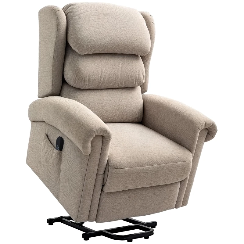Image of HOMCOM Power Lift Recliner Chair for Elderly with Remote Control - Khaki TJ Hughes 5063603369689