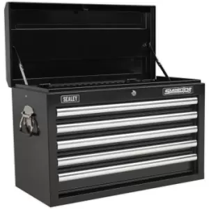 Image of 660 x 315 x 425mm BLACK 5 Drawer Topchest Tool Chest Lockable Storage Cabinet