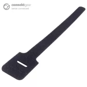 Image of CONNEkT Gear Hook and Loop Cable Ties 200 x 12mm - Pack of 10 - Black