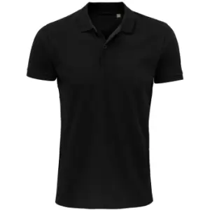 Image of SOLS Mens Planet Pique Organic Polo Shirt (M) (Black)
