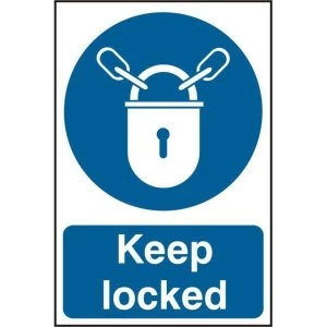 Image of ASEC Keep Locked 200mm x 300mm PVC Self Adhesive Sign