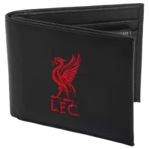 Image of Liverpool FC Mens Official Leather Wallet With Embroidered Football Crest (One Size) (Black)