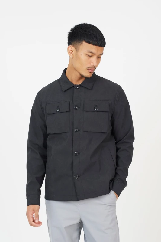 Image of Brave Soul Button Through Shacket Black