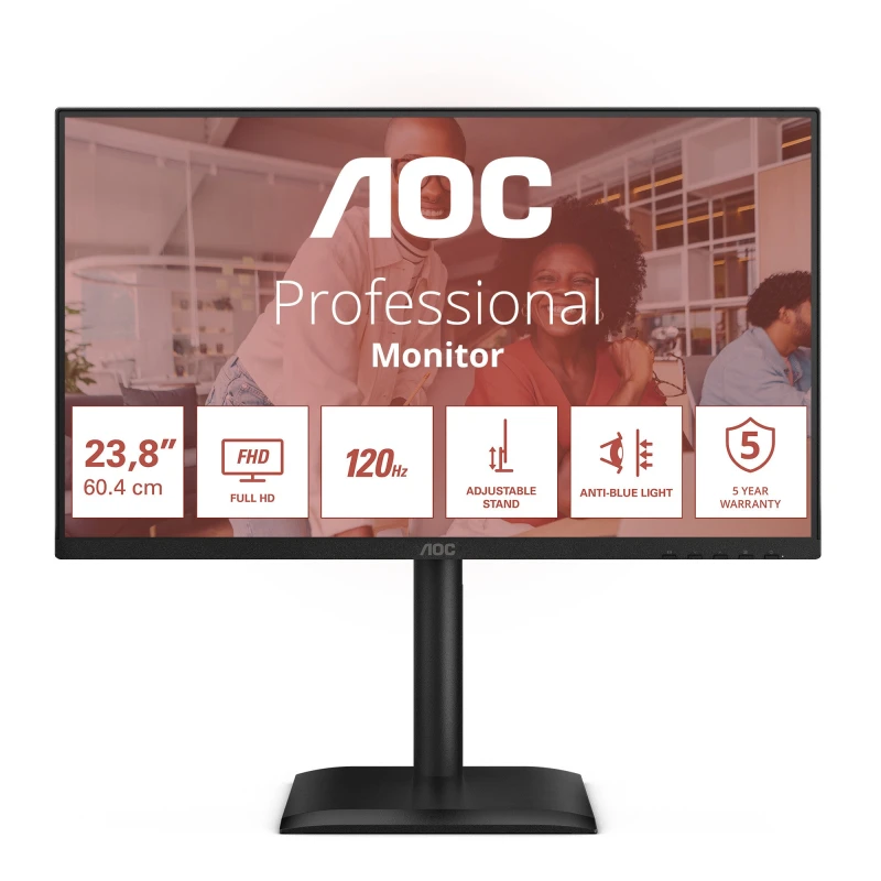 Image of AOC AOC E4 24E4CV computer monitor 60.5cm (23.8") 1920 x 1080 pixels Full HD LED Black 24E4CV