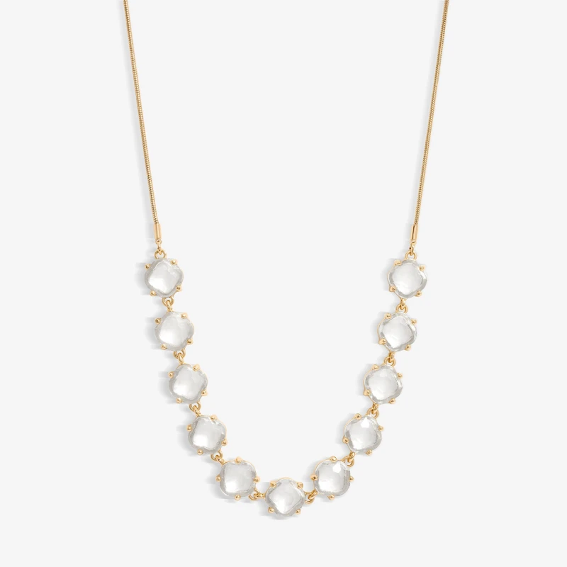 Image of Mood Gold Crystal Stone Adjustable Choker Necklace Gold female