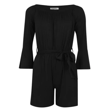 Image of Miso Bardot Playsuit - Black