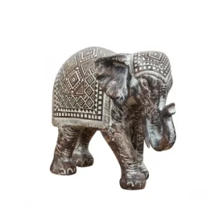 Image of Patterned Ebony Finish Elephant Ornament