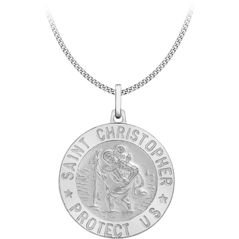 Image of Be You Sterling Silver St Christopher Necklace Sterling Silver female 18inch