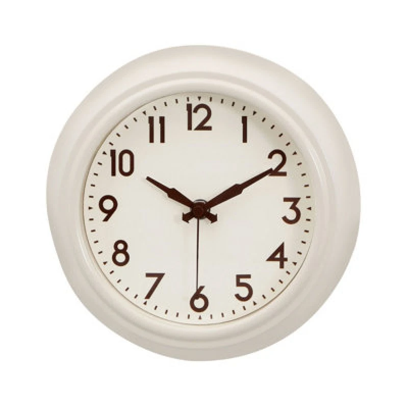 Image of Premier Housewares Interiors by Premier Metal White Face Wall Clock Cream