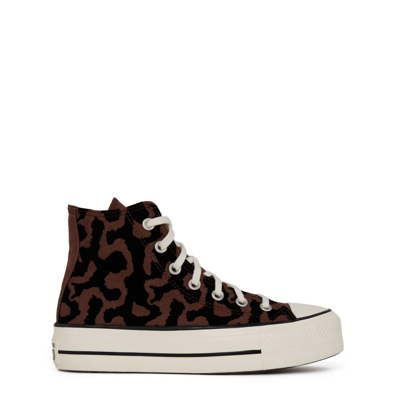 Image of Converse Womens All Star Lift Hi Trainers Bear Nap Black Egret Brown, 7