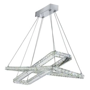 Image of Integrated LED Ceiling Pendant Light Chrome with Crystals