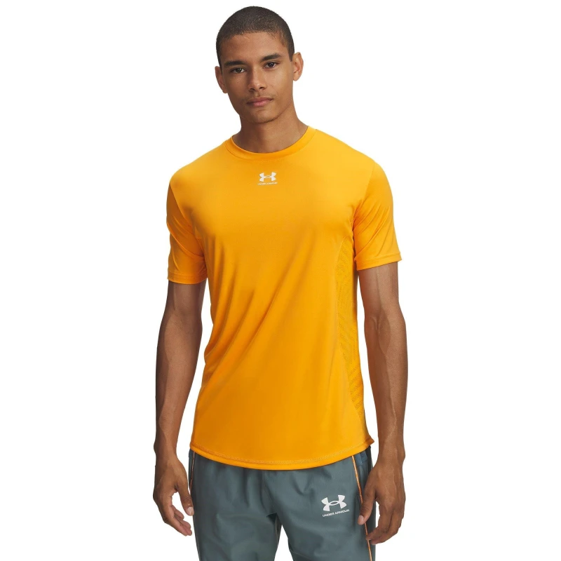 Image of Under Armour Mens Chal Short-Sleeve Performance T-Shirt Orange/Grey male S