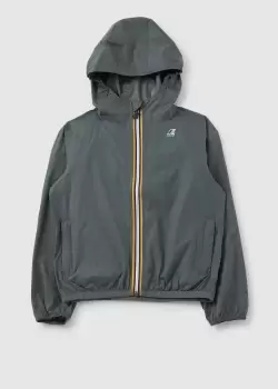 Image of K-Way Kids Le Vrai 3.0 Claude Packable Waterproof Jacket In Green Blackish