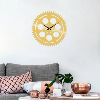Image of Metal Wall Clock 9 - Gold Gold Decorative Metal Wall Clock