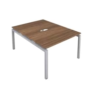 Image of Telescopic 2 Person Bench 1200 X 800 Cut Out Dark Walnut - Silver