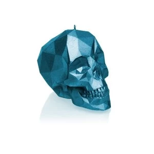 Image of Blue Metallic Small Low Poly Skull